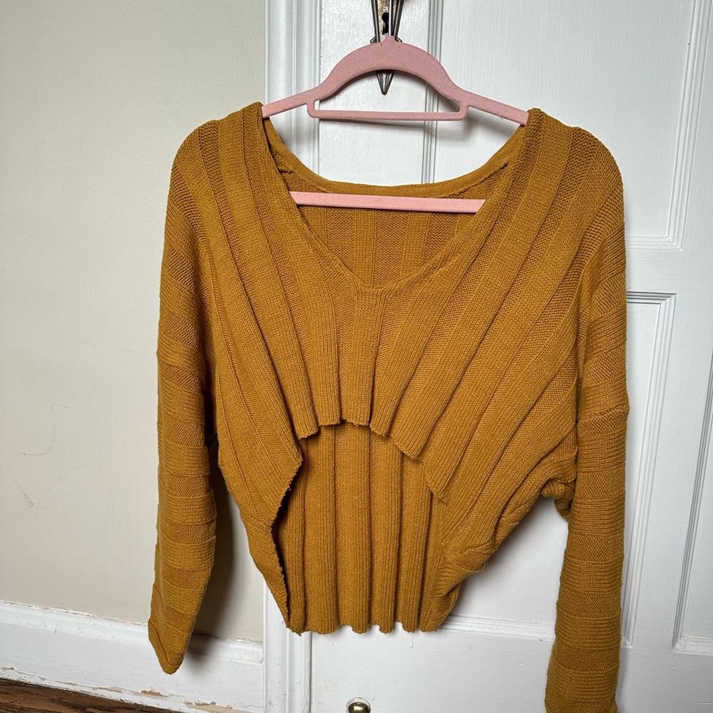 Mustard Cropped Sweater Size S